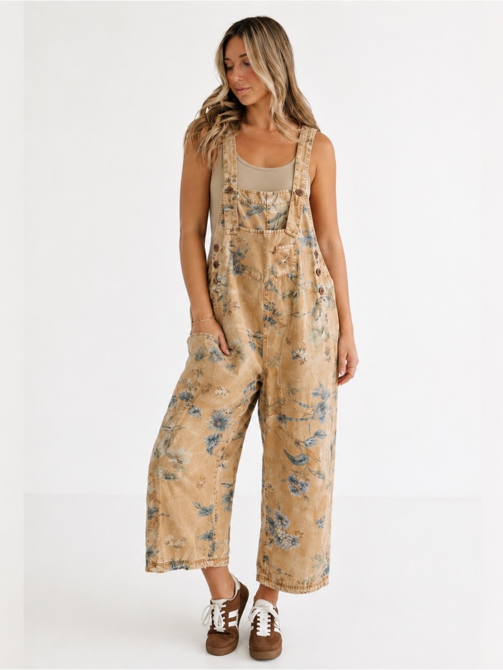 Easel Floral Pront Wide-Leg Overall Jumpsuit

Special Price one left. Medium